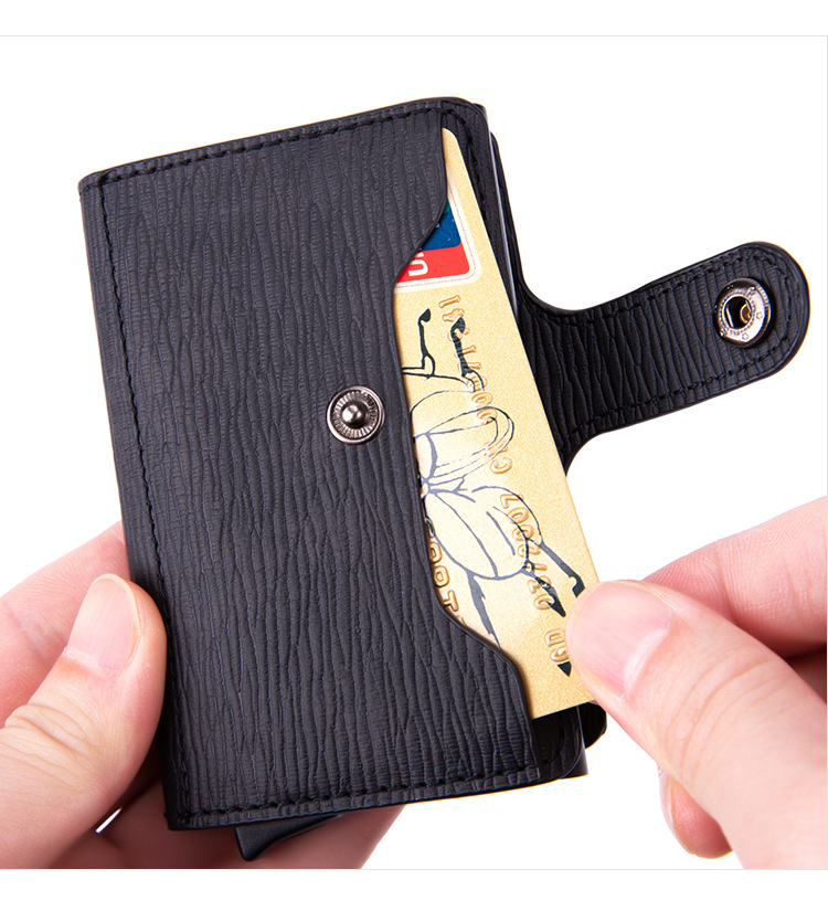 PU Slim Wallet Carbon Card Case Credit Card Holder For Men pop up cardholder custom