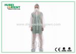 Acid Resistant White Disposable Coveralls Work Protective Clothing With Hood For