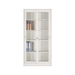 H1850mm Metal Office Furniture Bookcase With 2 Glass Sliding Doors