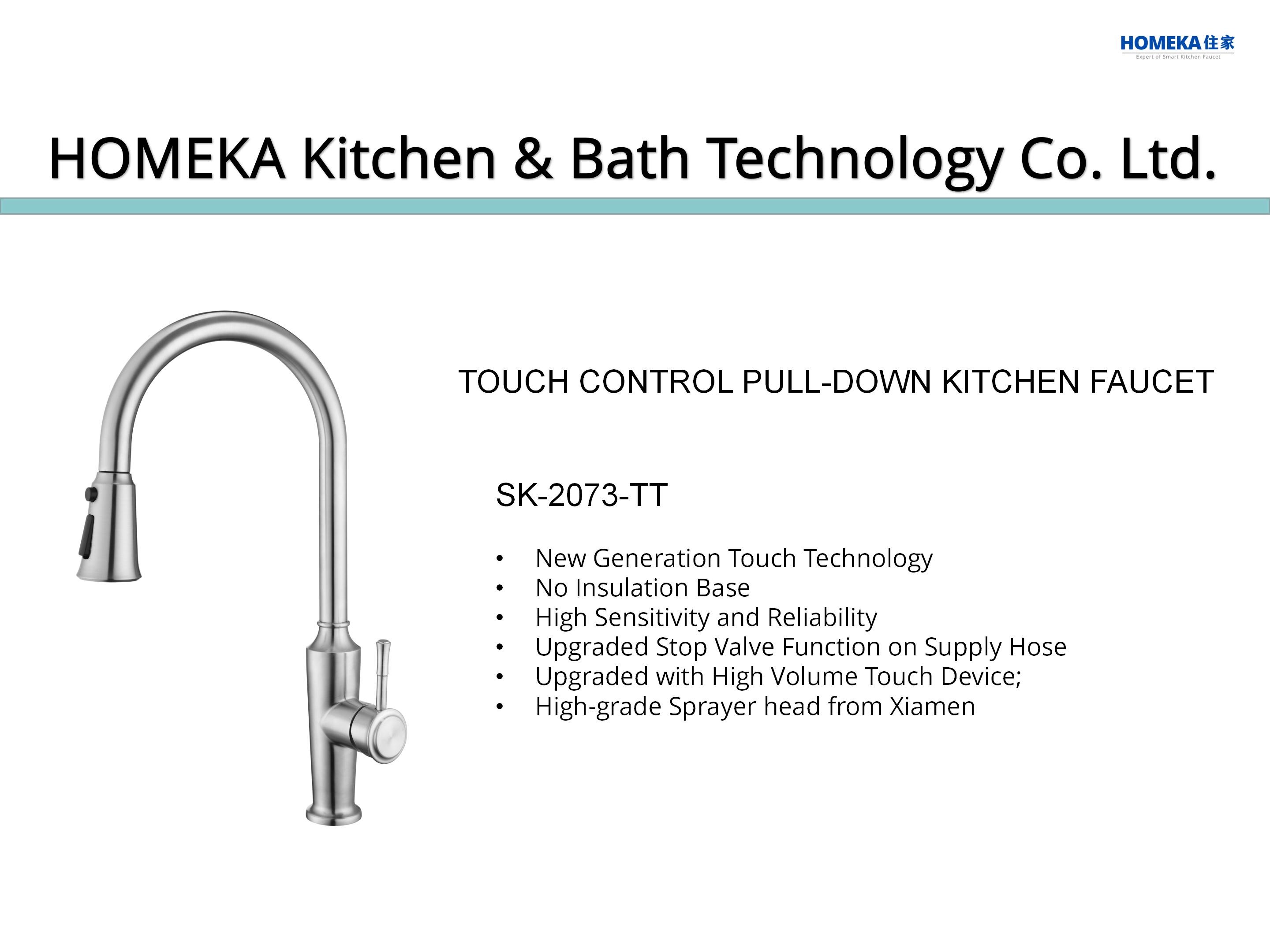 High Arch One Touch Kitchen Faucet Anti Clogging Nozzle Kitchen Pull Out Tap