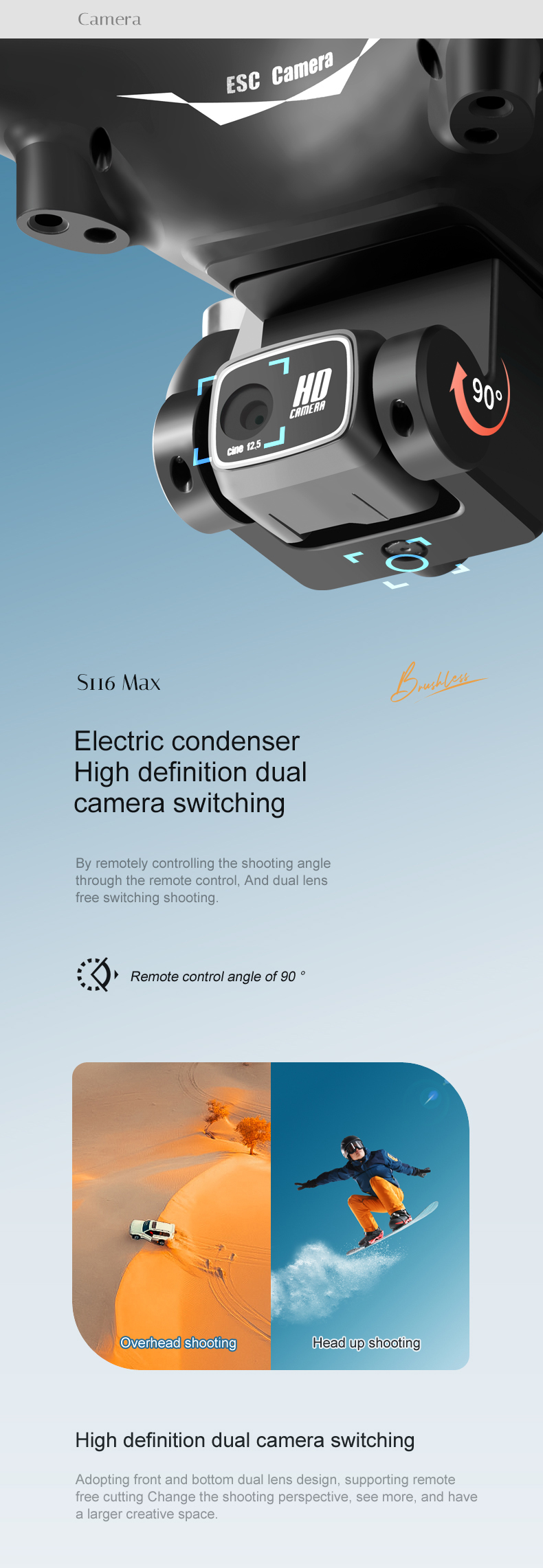 4K HD Dual Camera Foldable Quadcopter Helicopter with Obstacle Avoidance and Remote Control Professional Portable Drones