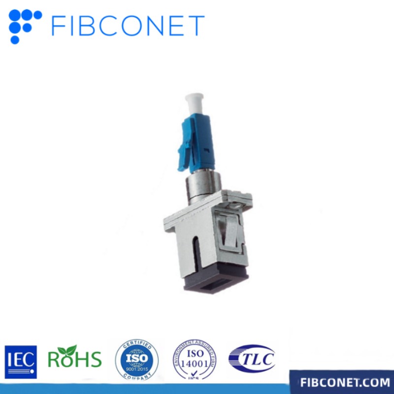 FTTH Rose Red Fiber Adapter Single Mode LC/UPC Male to SC/UPC Female Hybrid Fiber with 1