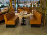 Restaurant Couch, Booth Sofa, PU Leather Upholstery, High Density Foam, HPL