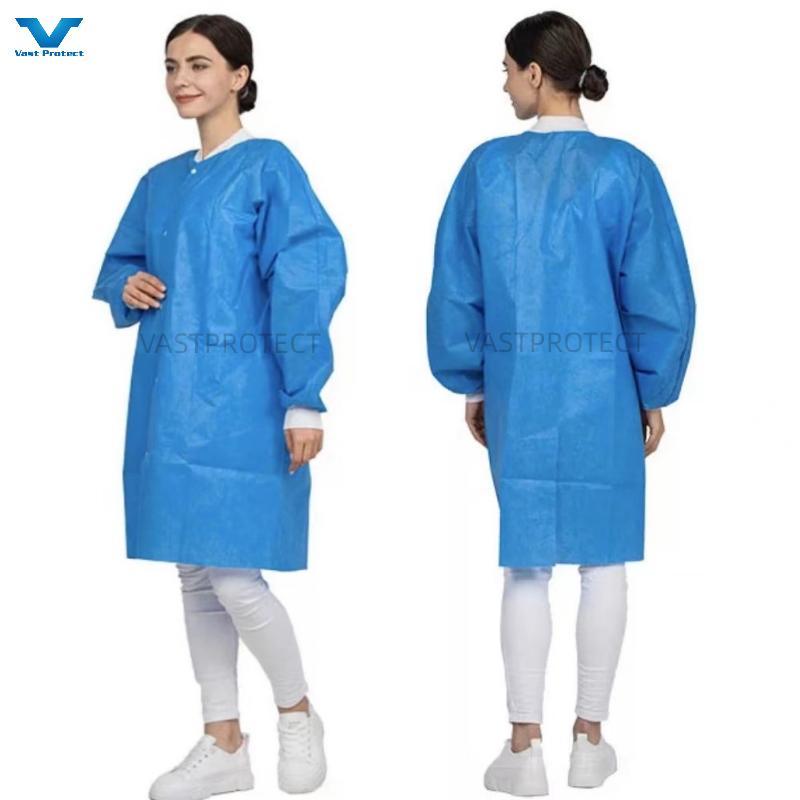 Manufacturer Food Processing OEM Disposable Lab Coat Nonwoven Jacket