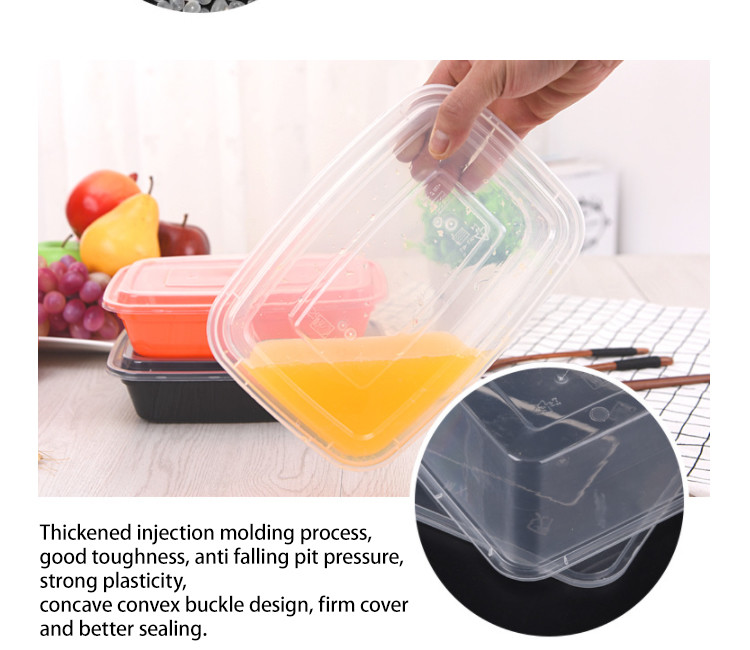Leak Proof Plastic Food Storage Boxes Disposable Take Away Packaging