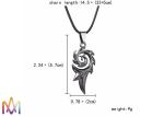 9g Leather Chain Engraved Punk Dragon Flame Necklace