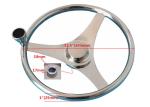 3/4" Tapered Shaft Bass Boat Steering Wheel , Nautical Steering Wheel 340mm