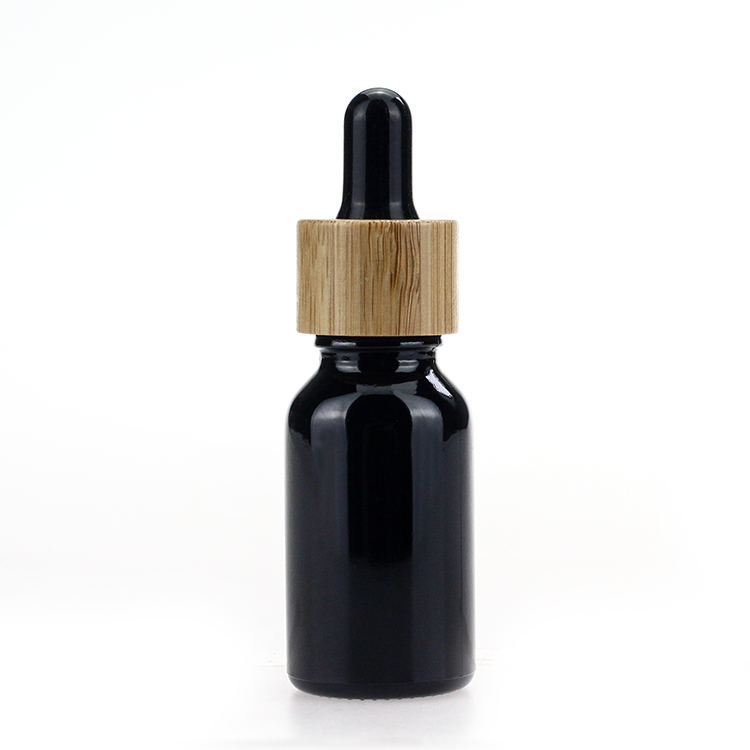 Black 0.5oz Oil Dropper Glass Bottle 15ml Empty Pipette Bottles
