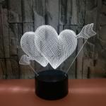 Cupid's love wedding picture Valentine's Arrow Colorful 3D night Light Acrylic