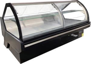 Quality Stainless Steel Double Door Fridge Freezer With Lift-Up Front Curved Glass Door wholesale