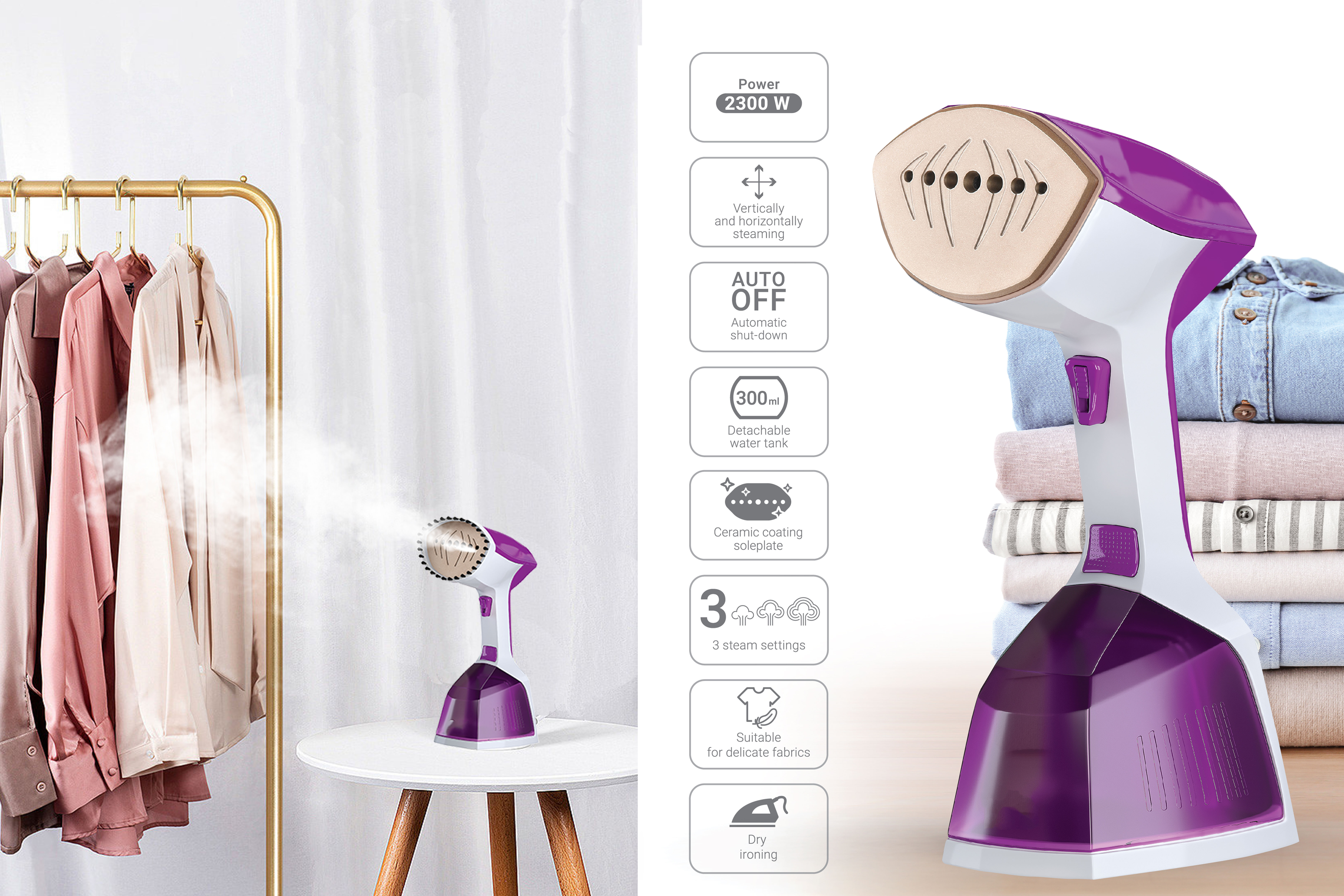 Portable Clothes Fabric Hanging Garment Steamer for Home Appliance Ironing Solution
