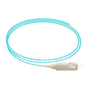 Quality SC/UPC 0.9mm Simplex Multimode OM3 Fiber Optic Pigtail Aqua Jacket wholesale