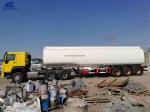 Carbon Steel Semi Trailer Fuel Tank , Oil Truck Tanker With Fuwa Axles