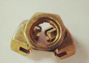 Quality Yellow Galvanized Hexagon Slotted Nut , 14mm 1.5 Lug Nuts For Fastening wholesale
