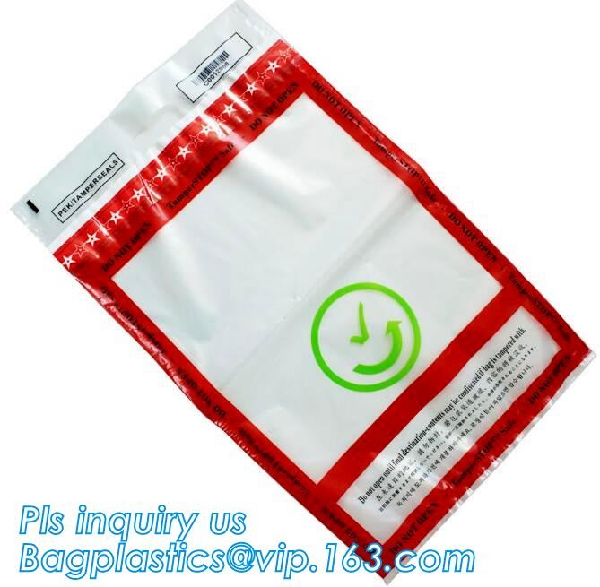 Opaque Tamper Evident Sealing Plastic Bank Money Steb Security Bag / Custom Self Adhesive Plastic Courier Bag, bagease