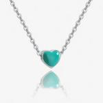 Rhodium Plated Small Pink Heart Valentine'S Day Women'S 925 Sterling Silver