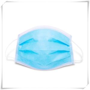 Quality White 3 Ply Disposable Face Mask , Disposable Blue Mask Elastic Earloops wholesale