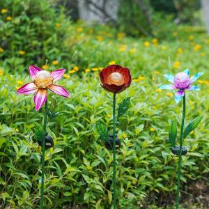 Quality LED Multicolor Solar Garden Ornament Waterproof Solar Powered Outdoor Ornaments wholesale