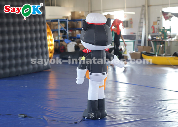 Indoor Inflatable Cartoon Characters 1.5 Meter Black Cat Sheriff Model