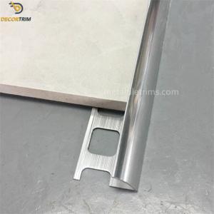 Quality Polish Silver 12mm Tile Edge Trim , Aluminium 6063 Round Edge Metal Tile Trim wholesale