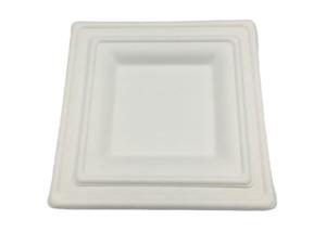 Quality 8 Inch Square Biodegradable Sugarcane Bagasse Plates wholesale