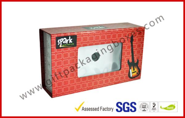 600gsm Rigid Board MP3 / 4 Electronics Packaging with PVC Window , Magnetic