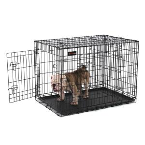 Quality Plastic Tray Thick Metal Dog Crate , Pet Metal Cage Iron Wire High Security wholesale