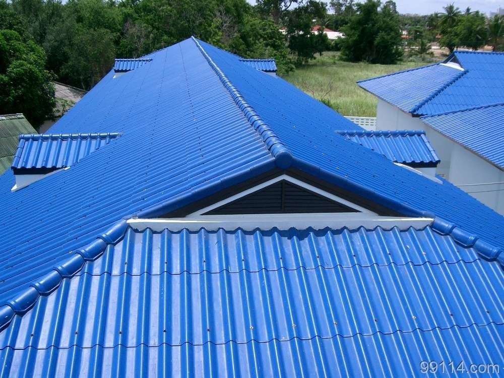 Blue Manual Hydraulic 3 Ton Decoiler Roof Tile Roll Forming Machine 5 -12 m/min