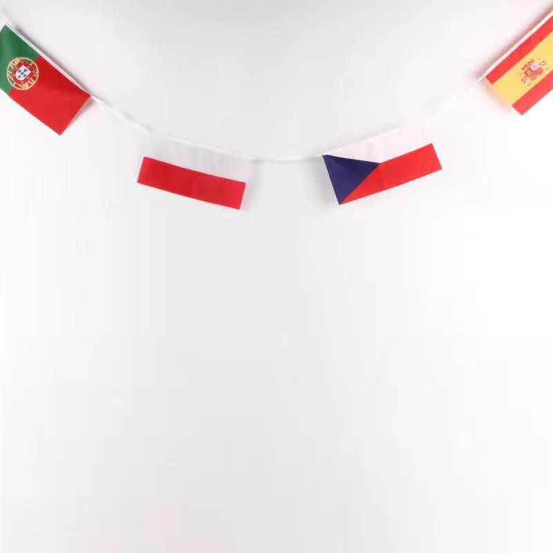 24 Country Teams Europe Flag Bunting 14x21cm Customized Shape