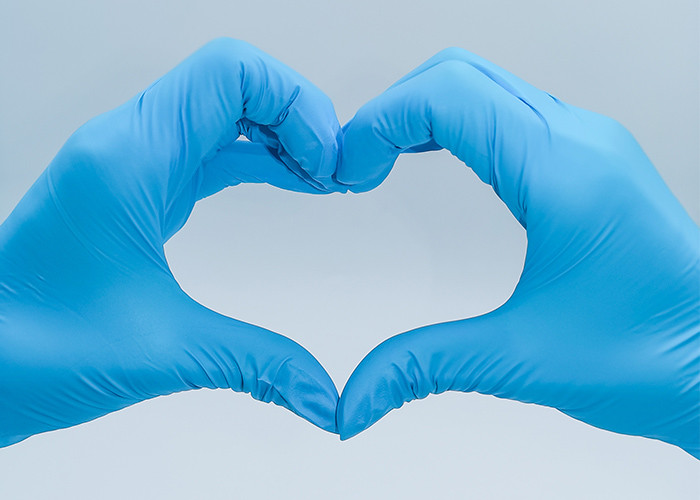Customize​ Blue Disposable Nitrile Gloves For Good / Powder Free Nitrile Gloves