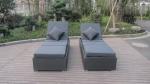 Contemporary Rattan Sun Lounger , Outdoor Beach Lounge Chair Set
