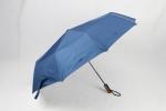 27 Inch 3 Foldable Golf Umbrella Blue Canopy Wind Resistant With Silver Coating