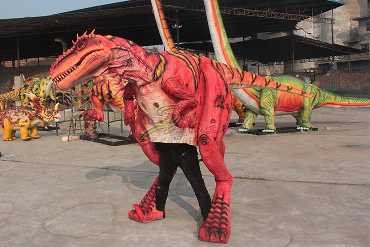 Long 4m Handmade Animatronic Dinosaur Costume Display Business Square