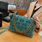 PU WOMEN'S BAG TEXTURE WOVEN HANDBAG 2024 SPRING ON THE NEW KOREAN VERSION OF