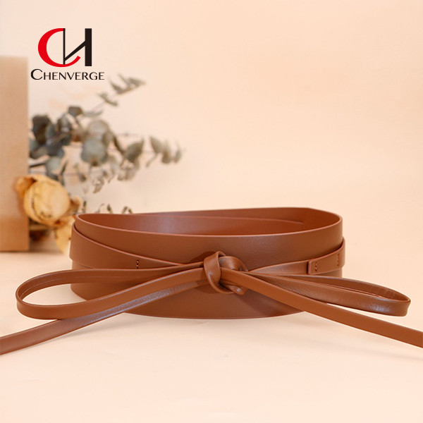 Vintage Trench Coat Sweater Brown Ladies Leather Belt Adjustable Size