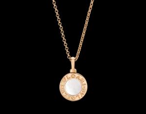 Quality necklace in 18 kt pink gold with mother of pearl jewelry made in China wholesale