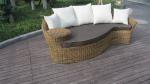 Fashion Brown Outdoor Rattan Daybed , Garden / Patio Furniture