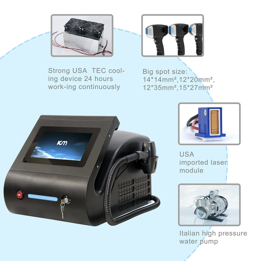 Stationary Style 808nm Portable Diode Laser Machine With NO Q-Switch Technology