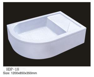 Quality Acrylic shower tray, shower basin,acrylic shower base HDP-18 1200X850X350 wholesale
