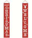 Merry Christmas Fabric Hanging Banners Customized Size For Door Decoration