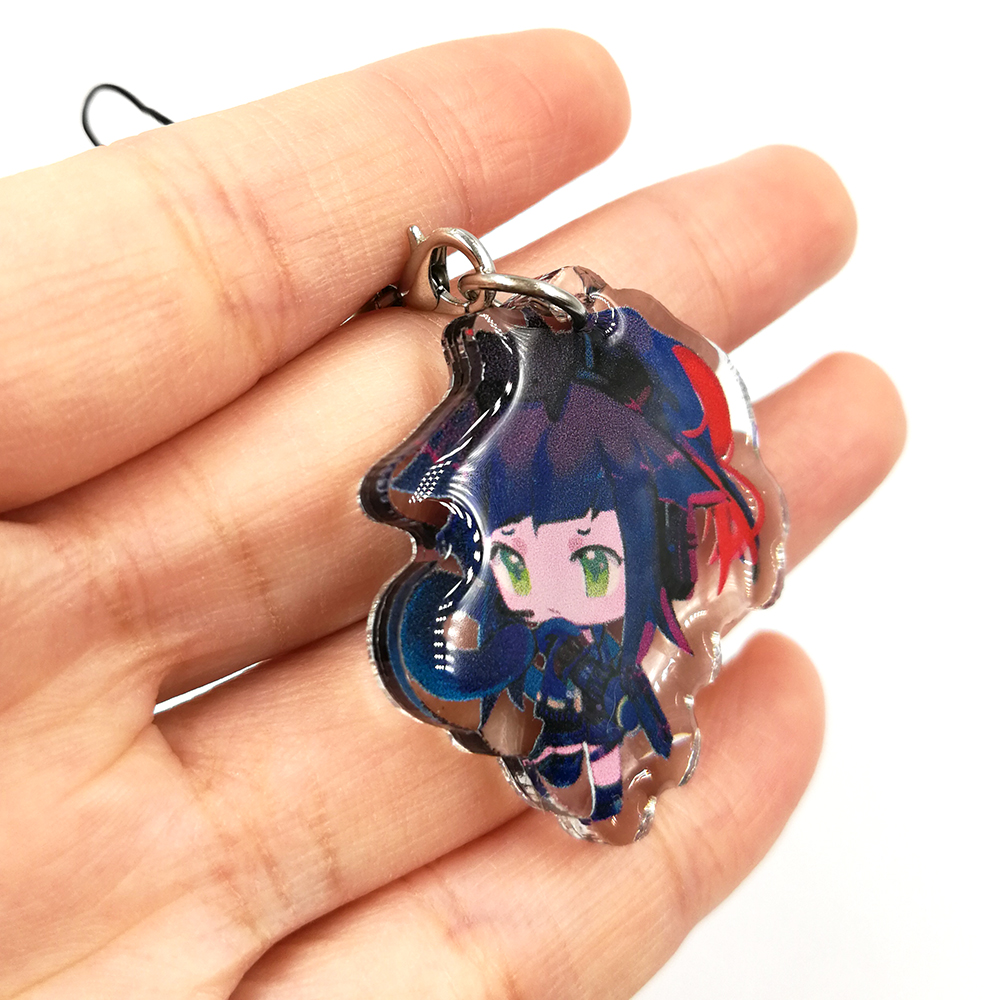 Custom Print Personalized Eco-friendly Plastic Double Printing Clear Epoxy Glitter Acrylic Keychain