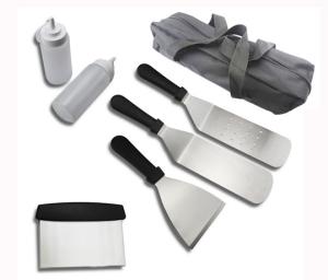 Quality Customized Clent Logo 7PCS BBQ Grill Griddle Accessories Set With Carry Bag For Cooking Camping wholesale