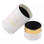 Perfume White Cardboard Tube Packaging , Flat Top Cosmetic Tube Box