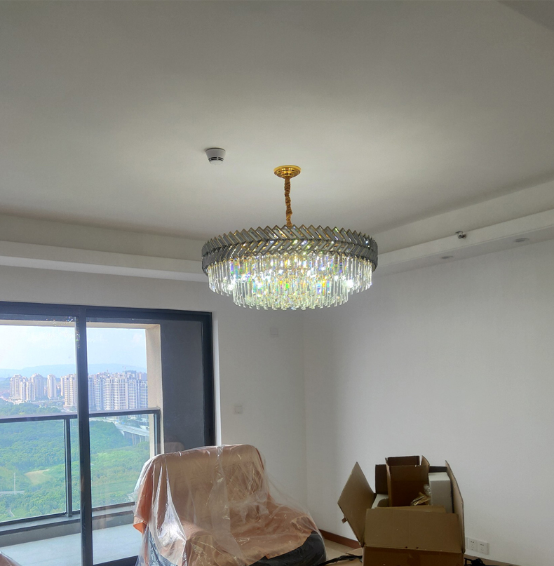 Creative Crystal Chandelier Round/Rectangle Led Living Dining Room Lamp hotel chandelier(WH-CY-196)