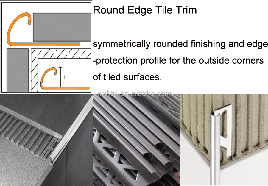 3mm 6mm 15mm Brushed Stainless Steel Trim Profiles