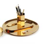 Nordic Style Jewelry Organizer Plate 112g Soft Brass Finish Storage Tray