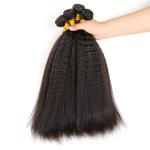 Afro Kinky Straight Malaysian Hair Extensions Bundles 8A Grade No Fiber No