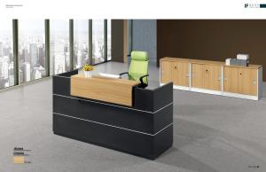 Quality Black Wood Office Reception Table , Modern Reception Furniture Customized wholesale