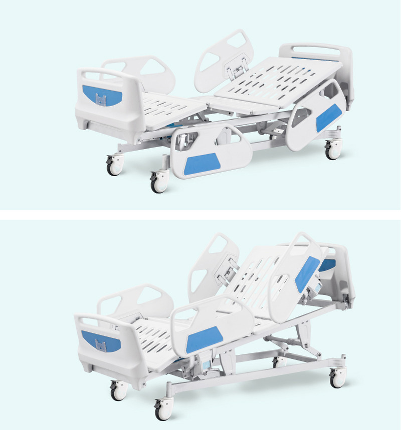 Function Folding Adjustable Clinic Furniture Electric Medical Nursing Patient Hospital Bed With Casters