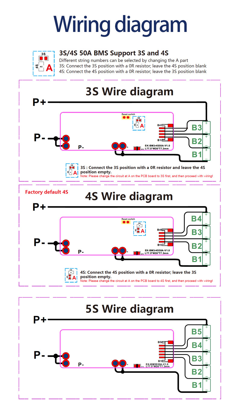 FR-4 Li-ion Battery Protection Board Ternary Lithium Battery BMS 5S For Electronic Car